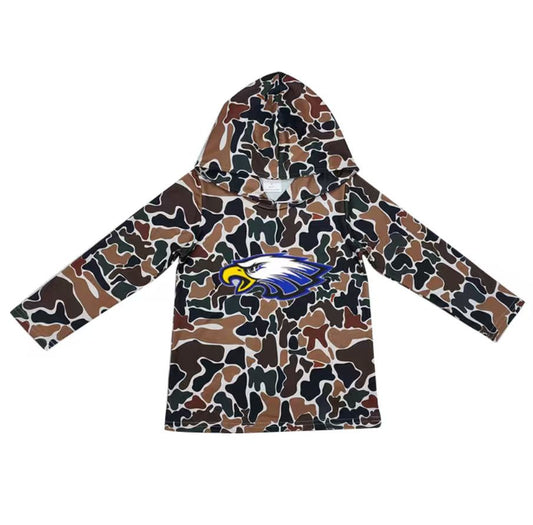 Custom moq 5 mix size milk silk summer team baby girls and boys clothes camouflage hooded long sleeve top-25.10.22
