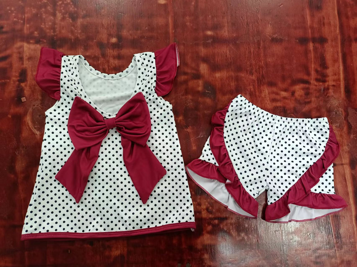 custom moq 5 eta 4-6weeks summer baby girls clothes team flying shorts sets