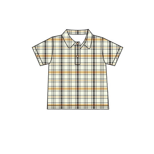 10.11 custom each style moq 5 eta 4-6week baby boys clothes plaid short sleeve top
