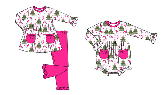 25.7.26 custom each style moq 5eta 4-6week Sibling Sister Christmas baby girl long sleeve pants sets and rompers match family design