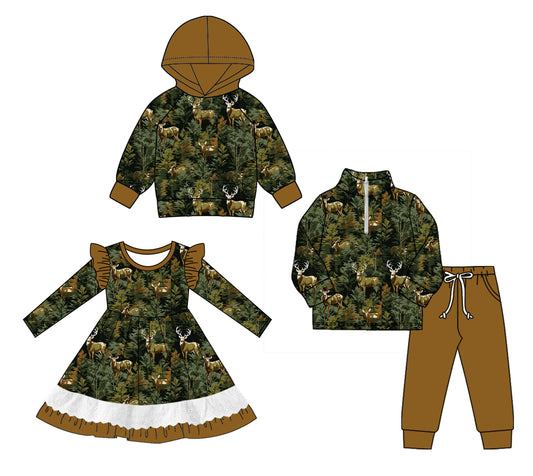 25.8.7 custom each style moq 5eta 4-6week Sibling Sisters baby girl long sleeve pants sets and dress and hooded top match family design