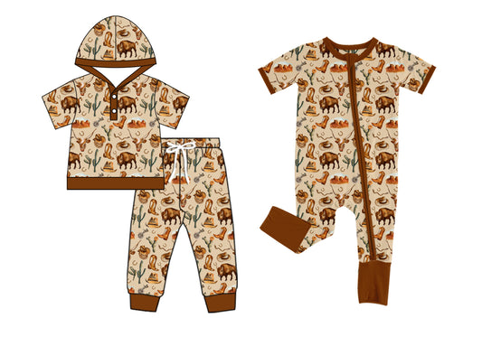 5.5 custom each style moq 5eta 4-6week Sibling Sisters catcus boots baby boy short sleeve pants sets and rompers match family design