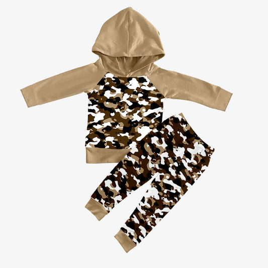 9.14 custom each style moq 5eta 4-6week baby boy clothes camouflage hooded long sleeve pants sets