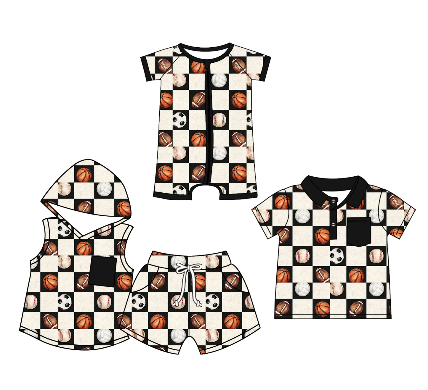 3.6 custom each style moq 5eta 4-6week Sibling Sister football baby girl sets and boy rompers and top match family design