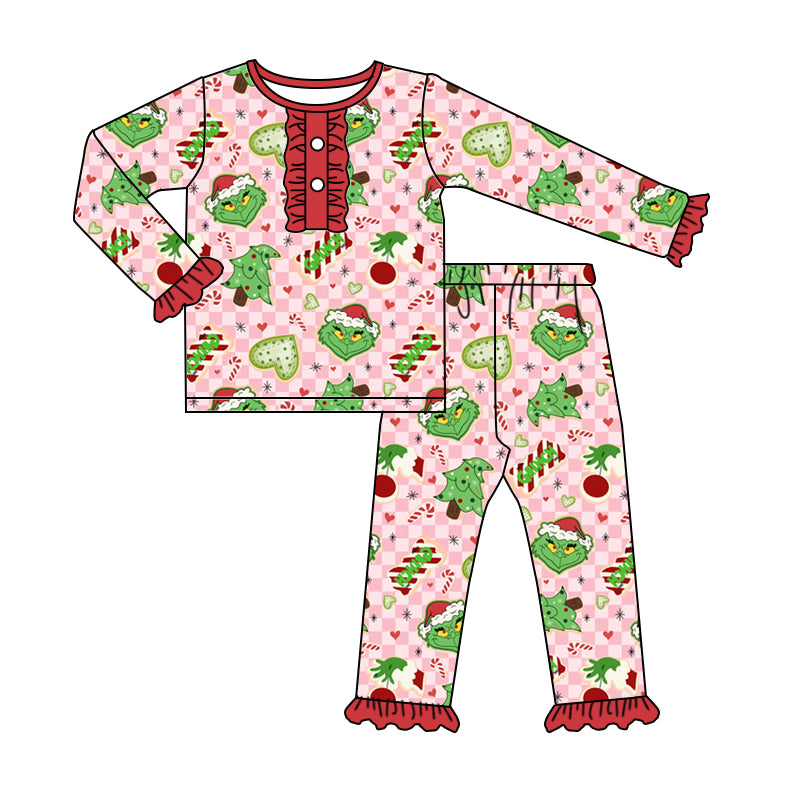 5.23 custom each style moq 5eta 4-5week Sibling Sister Christmas trees girls outfits and baby romper and aldult shorts match family design