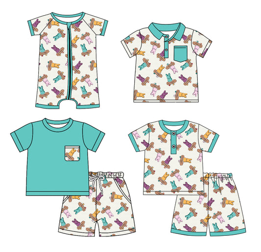 12.27 custom each style moq 5eta 4-6week Sibling Sister easter baby girl sets 1 and sets 2 and boy rompers and top match family design