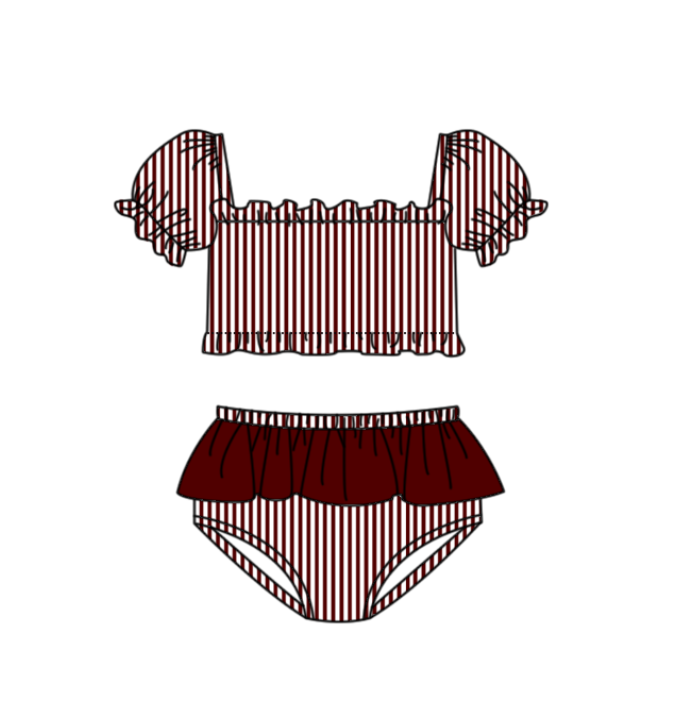Custom moq 5 mix size milk silk summer teams baby girl boys clothes Red Two-Piece Swimsuit Set One Piece Swimsuits boy swim trunks