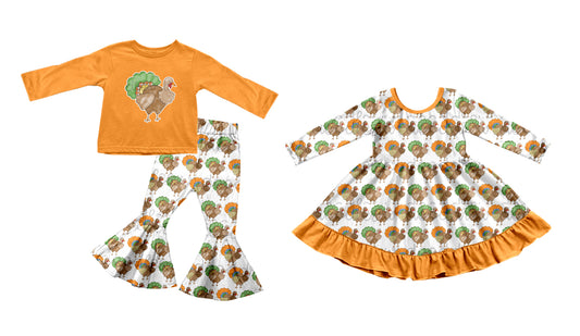 25.7.3 custom each style moq 5eta 4-6week Sibling Sisters turkey baby girl long sleeve pants sets and dress match family design
