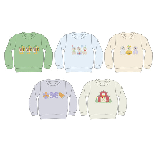 25.6.26 custom each style moq 5eta 4-6week Sibling Sister baby boy long sleeve top 1 and top 5 match family design