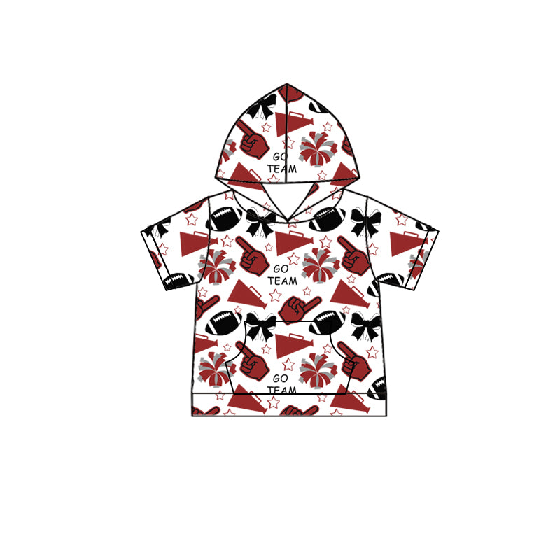 Custom moq 5 each style summer teams baby girls clothes team hooded long sleeve tops and short sleeve top and dress and shorts-25.6.12
