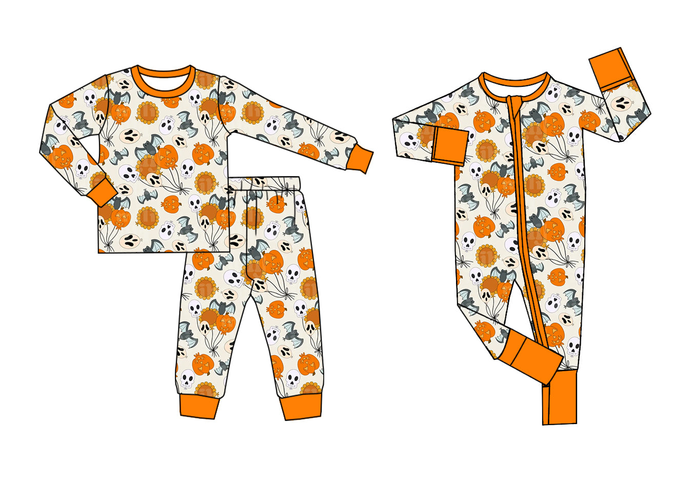 25.5.10 custom each style moq 5eta 4-6week Sibling Sisters ghost pumpkin baby boy long sleeve pants sets and rompers match family design