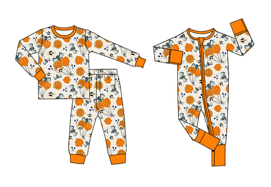 25.5.10 custom each style moq 5eta 4-6week Sibling Sisters ghost pumpkin baby boy long sleeve pants sets and rompers match family design