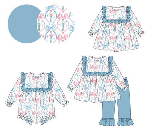 25.5.13 custom each style moq 5eta 4-6week Sibling Sisters bow red baby girl long sleeve pants sets and dress and rompers match family design