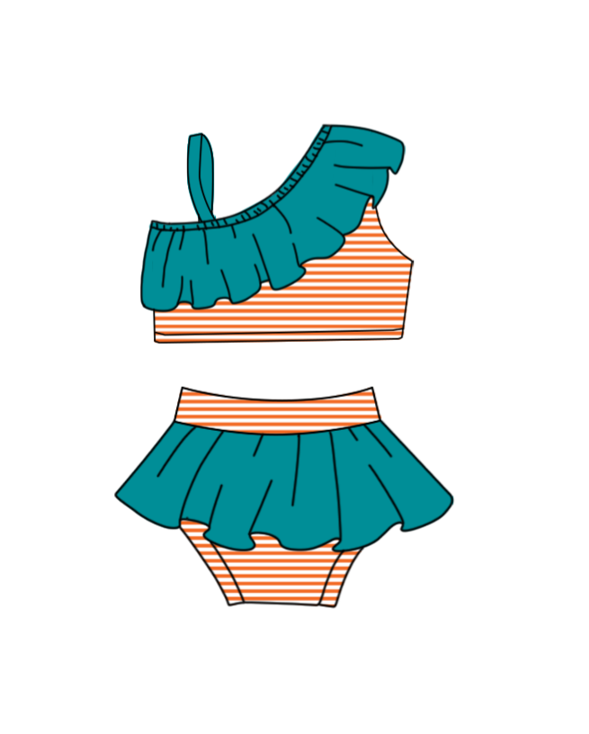 Custom moq 5 mix size milk silk summer teams blue-green baby girl boys clothes Two-Piece Swimsuit Set One Piece Swimsuits boy swim trunks