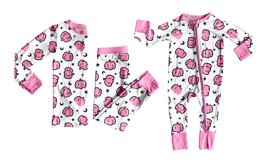 25.6.30 custom each style moq 5eta 4-6week Sibling Sisters pumpkin baby girl long sleeve pants sets and rompers match family design