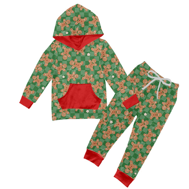 6.10 custom each style moq 5eta 4-6 week Sibling Sister baby boys clothes green Christmas smiley hooded outfits and romper match family design