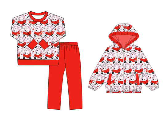 25.9.24 custom each style moq 8 eta 6-8week Sibling Sisters love baby girl long sleeve pants sets and top match family design
