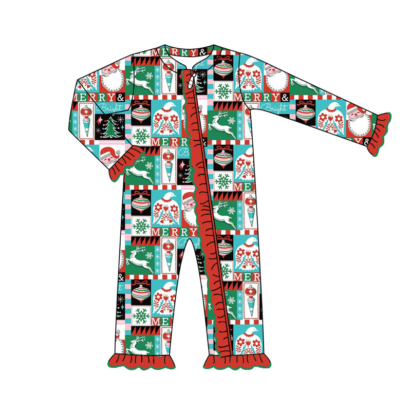 8.17 custom each style moq 5eta 4-6week Sibling Sister Christmas baby girl sets and dress and rompers match family design