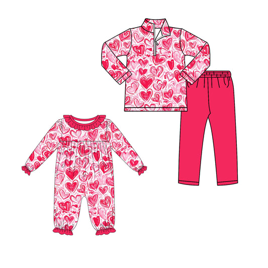 25.10.2 custom each style moq 8 eta 6-8week Sibling Sisters love baby girl clothes long sleeve pants sets and romper match family design