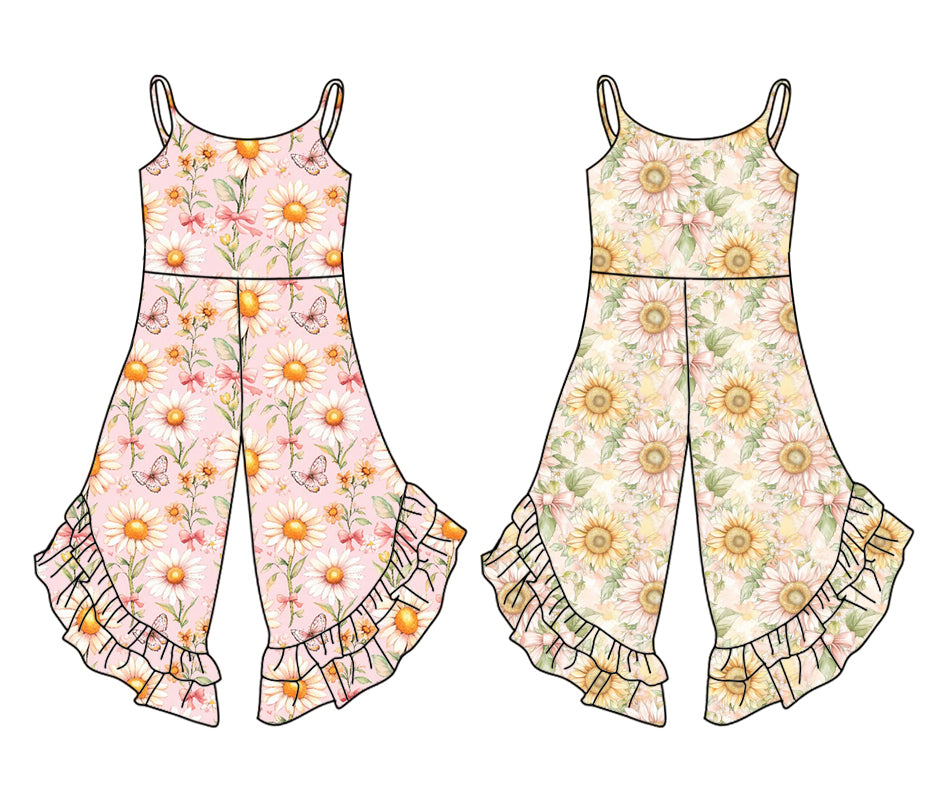 2.22 custom each style moq 5eta 4-6week Sibling Sister baby girls suspender jumpsuit and jumpsuit 6 match design