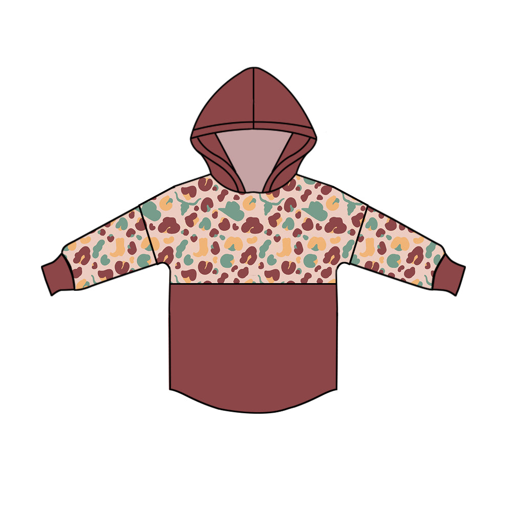 10.25 custom each style moq 5 eta 4-6week baby boys clothes leopard hooded long sleeve top