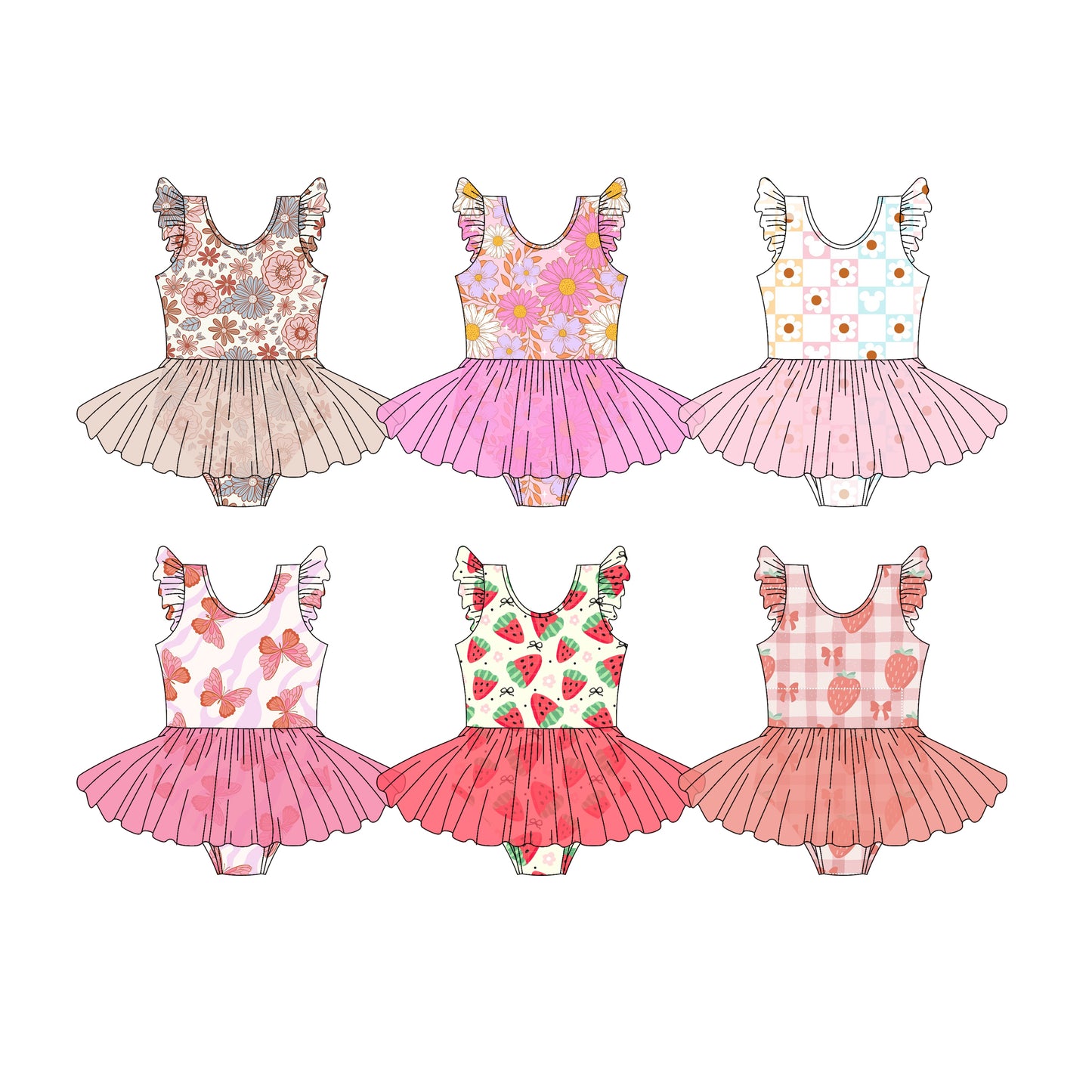 33 custom each style moq 5eta 4-6week Sibling Sister floral baby girl short sleeve romper 6 match design
