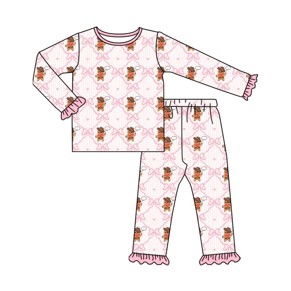 25.8.28 custom each style moq 5eta 4-6week Sibling Sisters bow baby girl clothes long sleeve pants sets and romper match family design