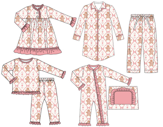 25.6.23 custom each style moq 5eta 4-6week Sibling Sisters Christmas bow baby girl long sleeve pants sets and adult top and adult pants and romper and dress match family design