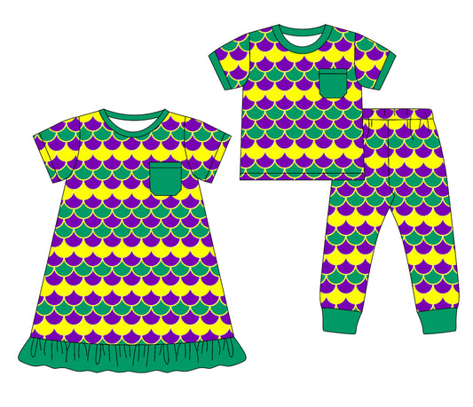 25.9.19 custom each style moq 8 eta 6-8week Sibling Sisters baby girl short sleeve pants sets and dress match family design