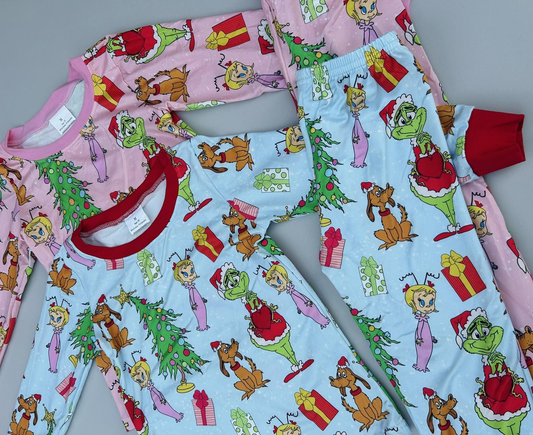 RTS NO MOQ Sibling christmas pajamas sets