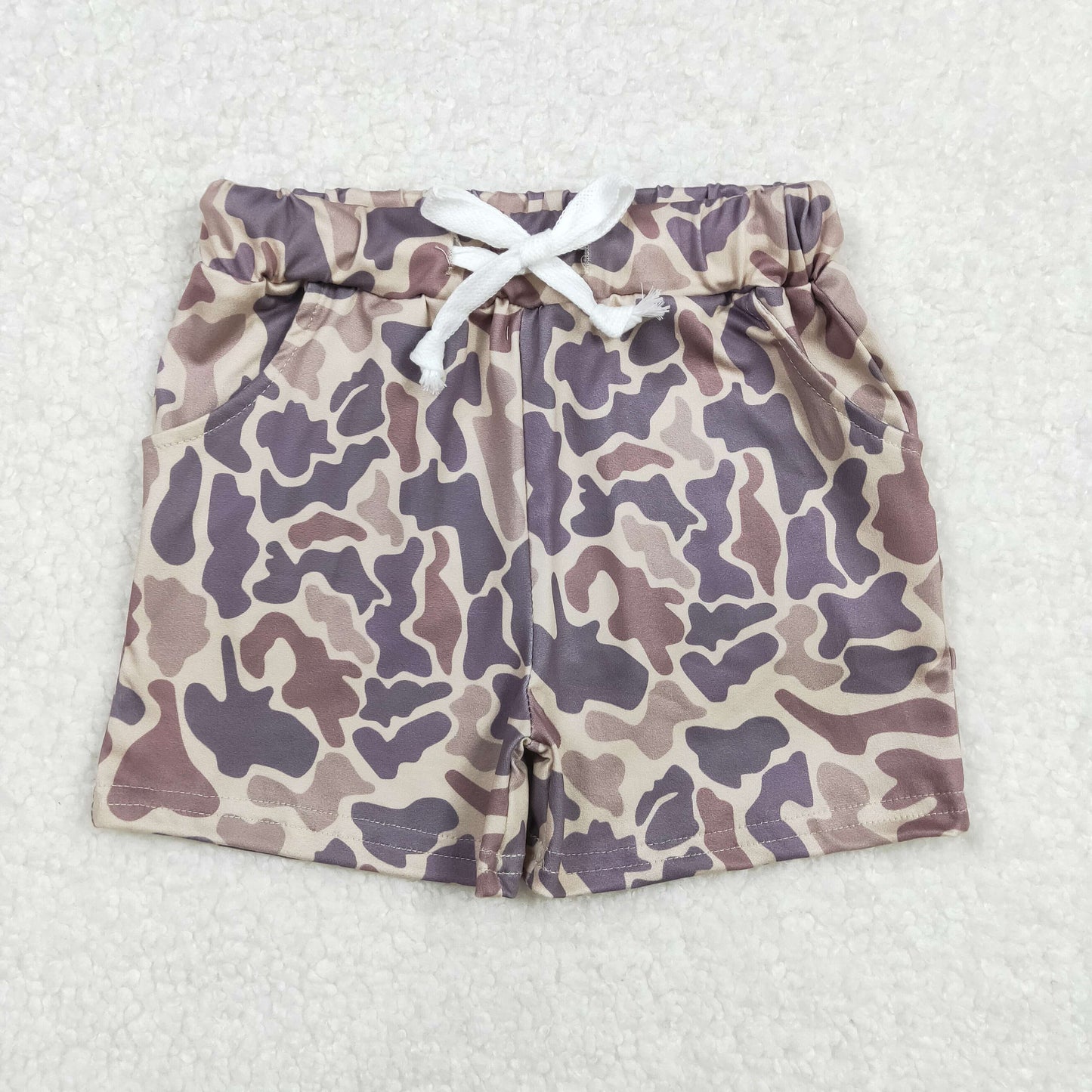 RTS NO MOQ（In Stock) Boys camouflage light brown shorts