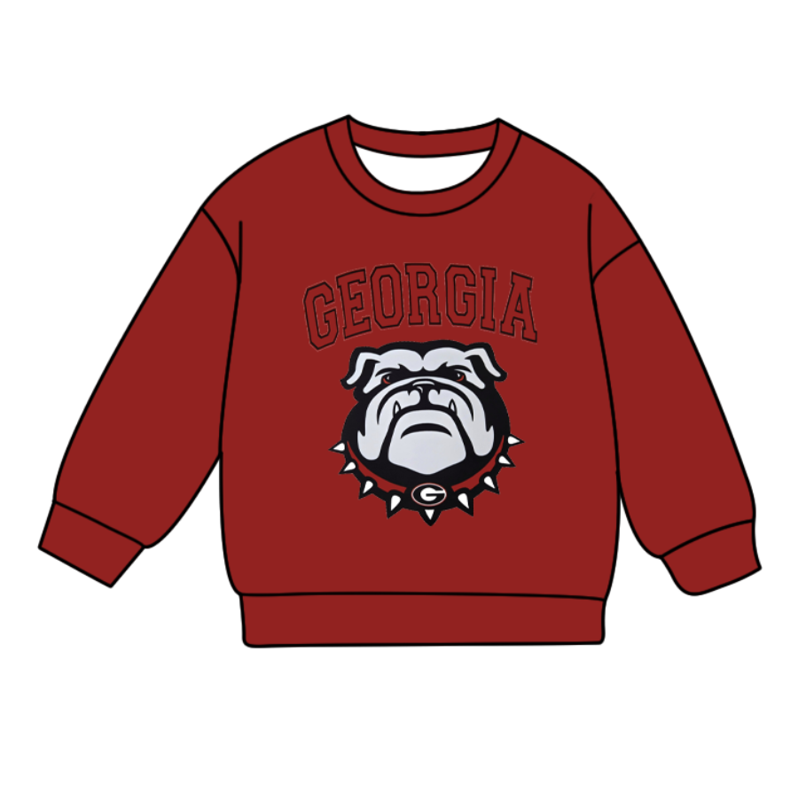 Custom moq 5 mix size milk silk baby girls clothes team red long sleeve top-25.8.6
