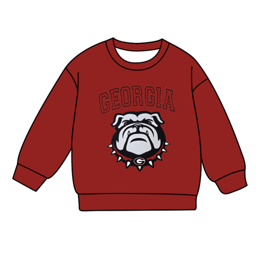 Custom moq 5 mix size milk silk baby girls clothes team red long sleeve top-25.8.6