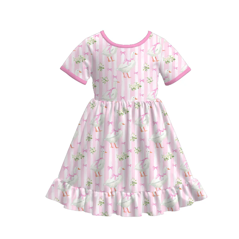 Custom moq 5 each style eta 6-7weeks milk silk baby girls summer short sleeves dresses 6-25.7.14