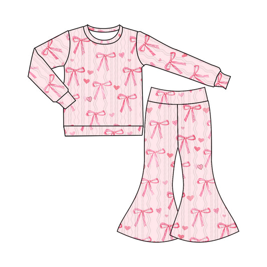 9.24 custom each style moq 5eta 4-6week Sibling Sister bow pink baby girl sets and dress and rompers match family design