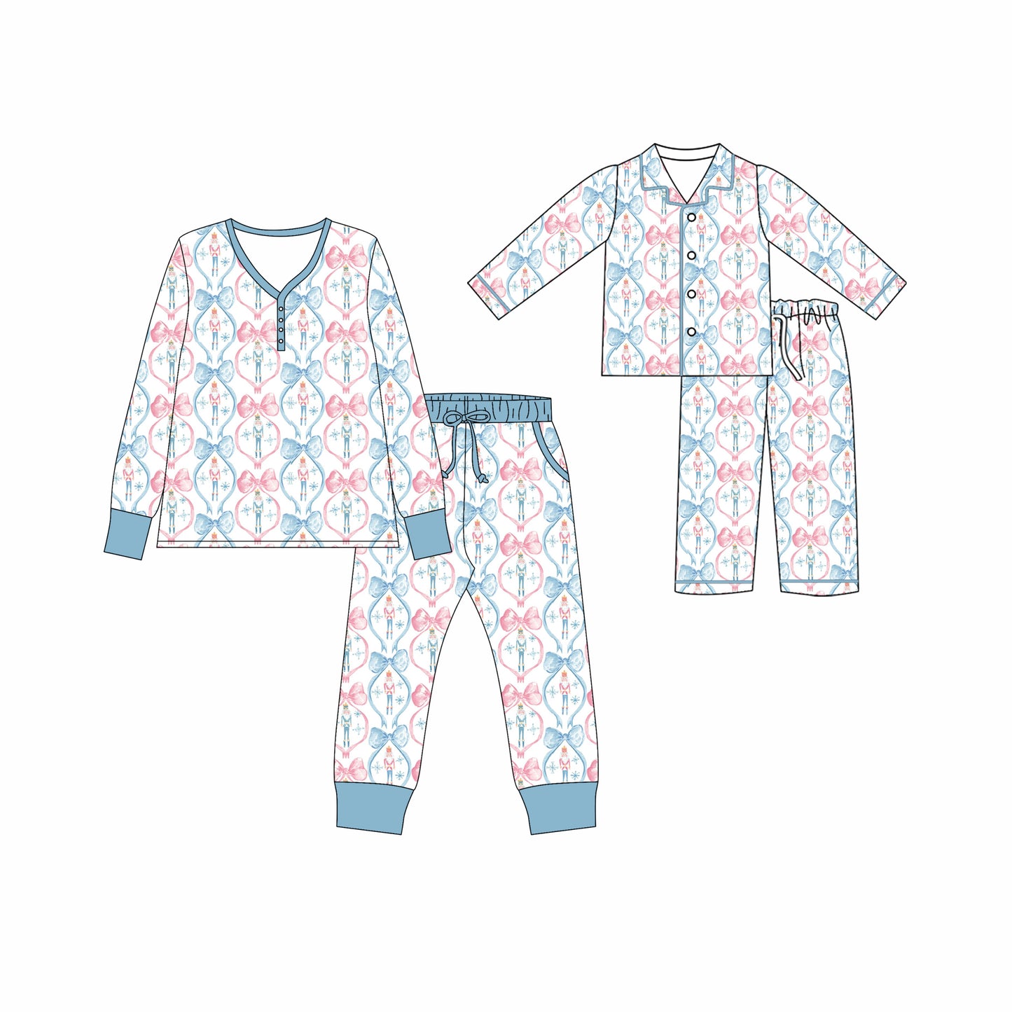 25.5.13 custom each style moq 5eta 4-6week Sibling Sister bow long sleeve pants sets and adult sets match design