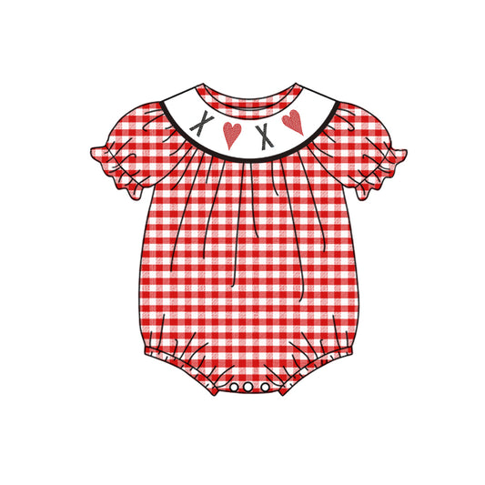 10.12 custom each style moq 5eta 4-6week baby girl clothes xoxo red short sleeve rompers