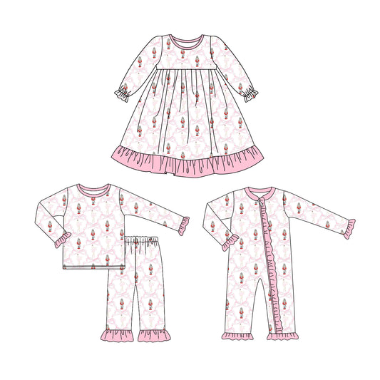 25.6.16 custom each style moq 5eta 4-6week Sibling Sisters Christmas baby girl long sleeve pants sets and dress and rompers match family design