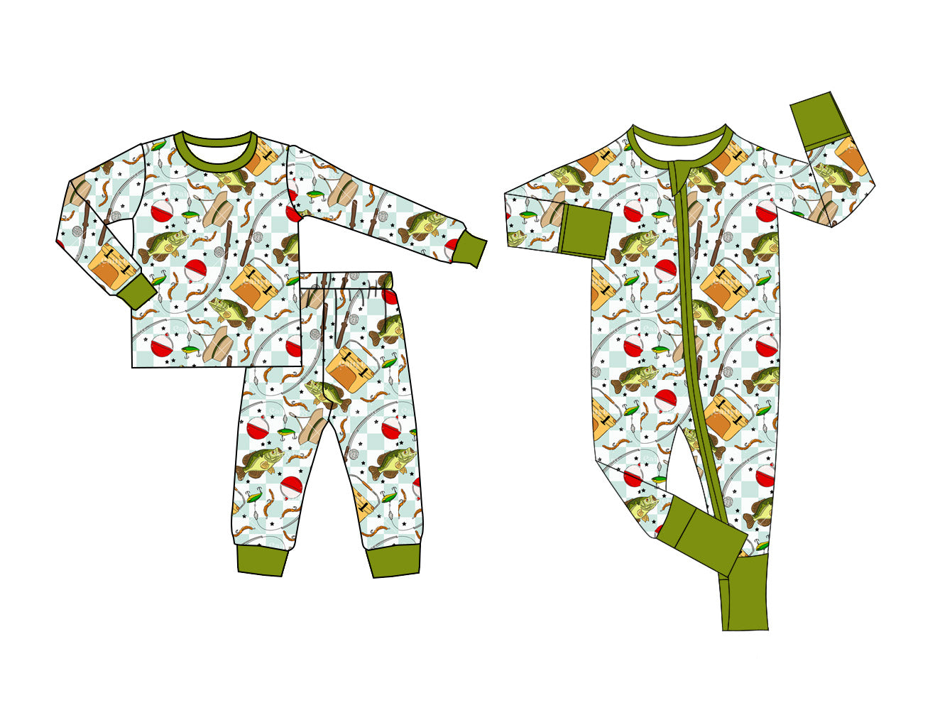 25.5.21 custom each style moq 5eta 4-6week Sibling Sisters fishing baby boy long sleeve pants sets and rompers match family design