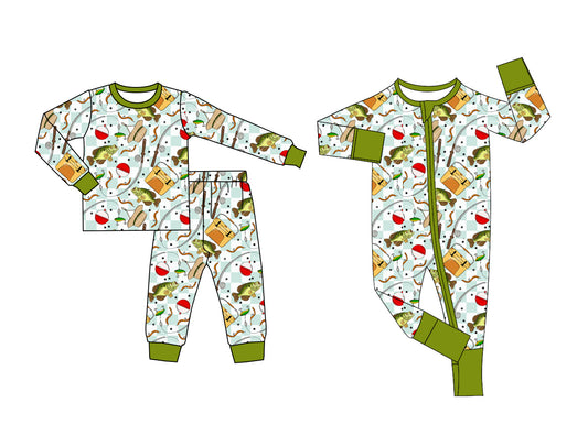 25.5.21 custom each style moq 5eta 4-6week Sibling Sisters fishing baby boy long sleeve pants sets and rompers match family design