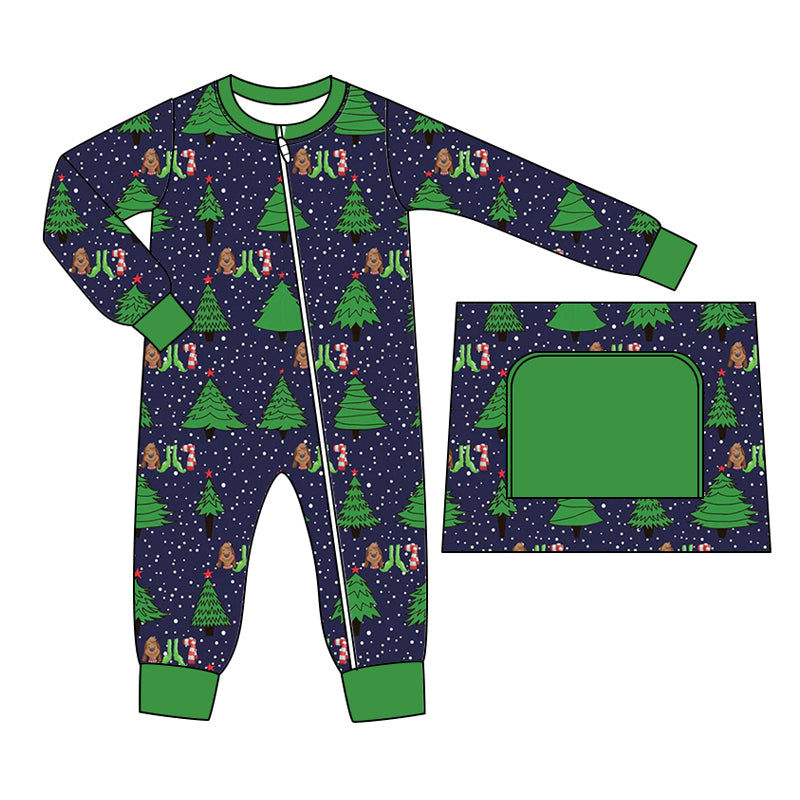 8.7 custom each style moq 5eta 4-6week Sibling Sister Christmas trees navy blue baby boys sets and rompers match family design