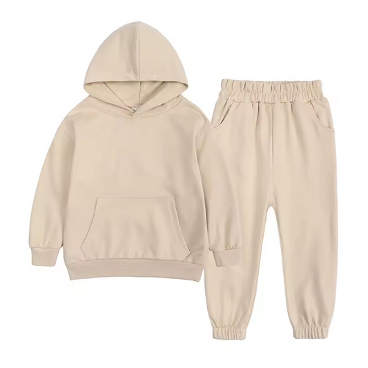 5.17custom each style moq 5eta 4-5week Solid color hooded tops and trousers boys suit series