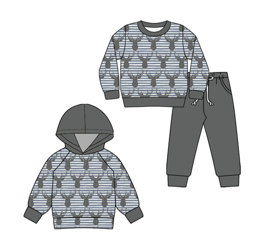25.5.28 custom each style moq 5eta 4-6week Sibling Sisters deer head baby boy long sleeve pants sets and top match family design