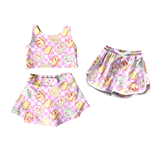 4.18 custom each style moq 5eta 4-6week Sibling Sister smiley baby girls clothes Short sleeve yoga dress and shorts match family design