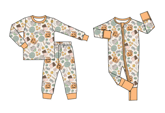 25.5.10 custom each style moq 5eta 4-6week Sibling Sisters pumpkin baby boy long sleeve pants sets and rompers match family design