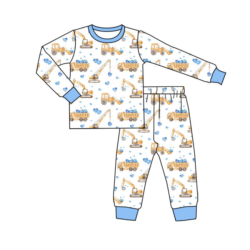 10.16 custom each style moq 5eta 4-6week Sibling love blue and white baby boys sets and rompers match family design