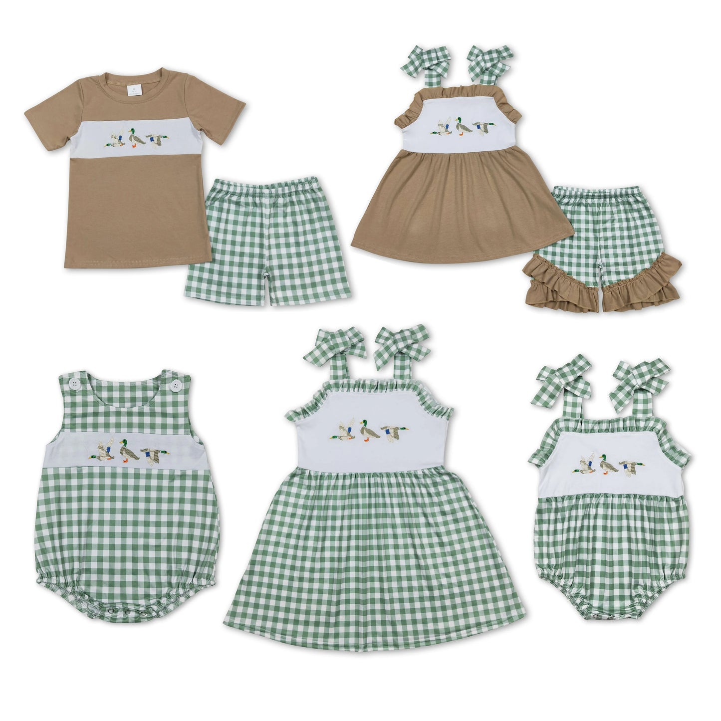 RTS Boys and girls Embroidered Short Sleeve Shorts sets dress rompers