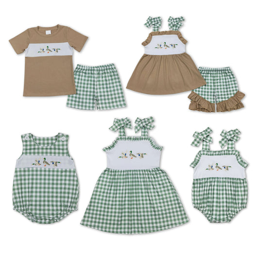 RTS Boys and girls Embroidered Short Sleeve Shorts sets dress rompers