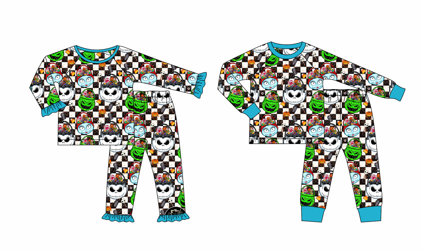 25.8.14 custom each style moq 5eta 4-6week Sibling Sisters baby boy long sleeve pants sets 2 match family design