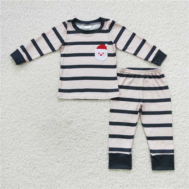 Baby Girls boys Christmas style elk Elk Santa Claus print black red Family siblings set